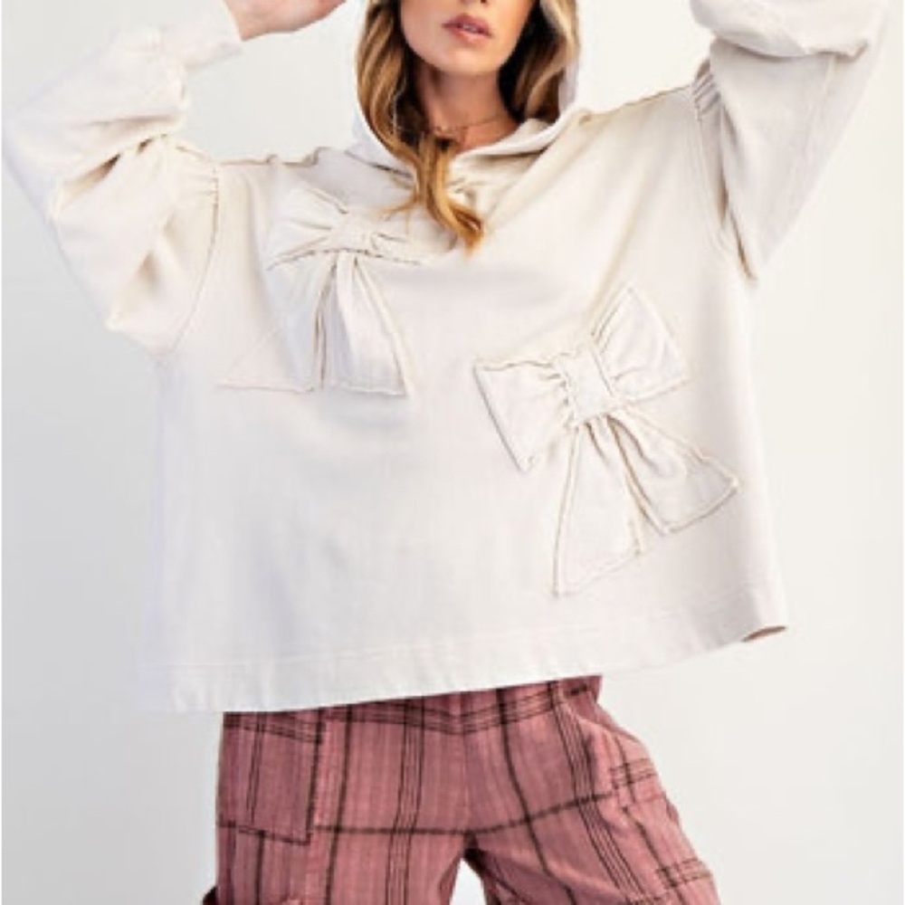 Women's Cream Bow Detail hoodie